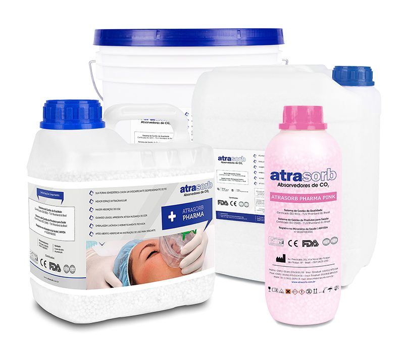 Envases del absorbedor de CO₂ Atrasorb Pharma para anestesia